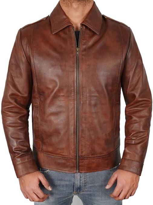 cognac leather jacket